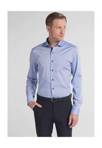 Деловая рубашка, длинный рукав, воротник акулы, приталенный крой, мужская ETERNA, цвет Mittelblau