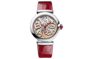 BVLGARI Часы LVCEA Collection Wrist Watch Automatic Mechanical Movement Crocodile Leather Strap Cut-Out Dial Women's 102879