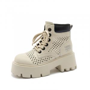 JIETEGONGYANG Короткие женские ботинки Martin бежевые, цвет Beige