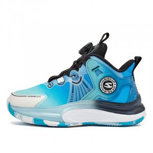 Детские баскетбольные кроссовки с противоскользящим и износостойким отскоком HOBIBEAR, синий/белый