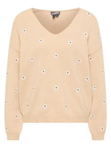 Женский вязаный свитер бежевого цвета DreiMaster Vintage