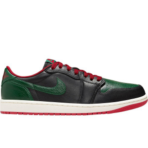 Кроссовки WMNS Air Jordan 1 Retro Low OG Italy, цвет Schwarz/Gorge Grün/Varsity Rot/Beige