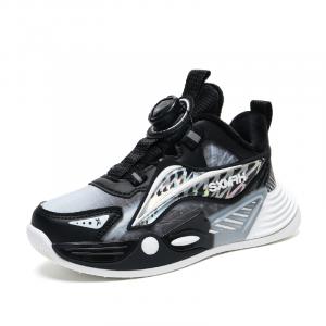 Нескользящие, амортизирующие, износостойкие, упругие, дышащие беговые кроссовки для детей Binary, sx15329-2 черный белый[fleece-lined thermal]