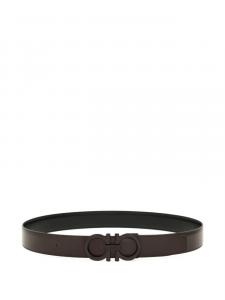 Ремень из кожи Ганчини Ferragamo, черный