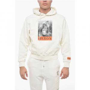 Толстовка с капюшоном из матового хлопка с принтом Heron Preston, Beige