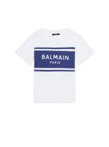 Футболка с принтом Balmain Paris, белый