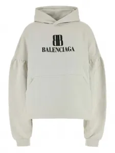 Толстовка с капюшоном и логотипом на рукавах-фонариках BALENCIAGA, нейтральный