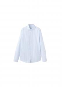 MANGO MAN Рубашка 'Pals' с пуговицами, приталенная, пастельно-голубая