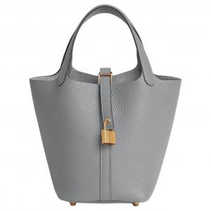 Сумка Picotin Lock Clemence Calfskin, ведро, женская сумка gray HERMES