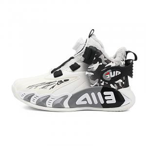 Детские баскетбольные кроссовки Kids IMAU, A8335 белый черный[Fleece-Lined]