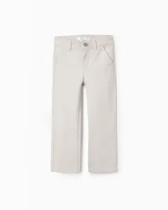 Брюки чинос из твила для мальчиков со шлевками для ремня Zippy, бежевый