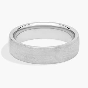 Обручальное кольцо с матовым низким куполом Comfort Fit из платины (6 мм) Blue Nile