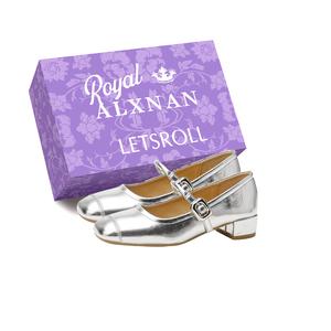 Туфли Мэри Джейн женские серебристые Alxnan, Silver+Box