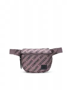 Поясная сумка унисекс из розовой ткани с буквами и регулируемым контрастным ремешком Herschel, розовый