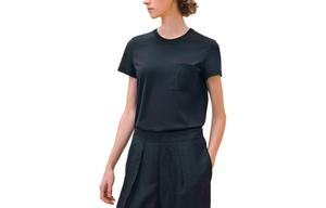 Футболка женская Hermes с карманом, черный / синий