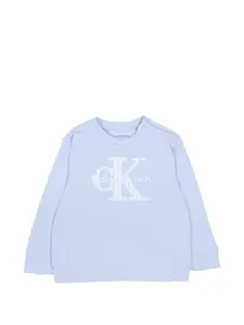 Свитшот с логотипом Calvin Klein Kids, синий