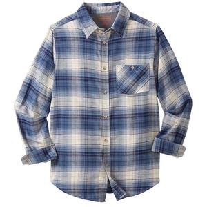 Мужская фланелевая рубашка больших и высоких размеров Boulder Creek By Kingsize, цвет Navy Plaid