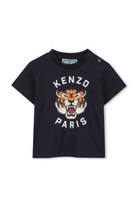 Хлопковая футболка детская Kenzo Kids, темно-синий