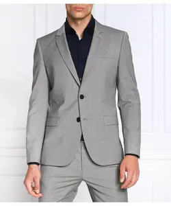 Элегантный шерстяной жакет arti214x Slim fit Hugo, серый