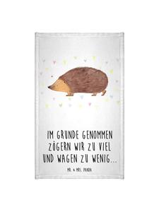 Mr. & Mrs. Panda Белое полотенце с сердечками из ежиков и надписью