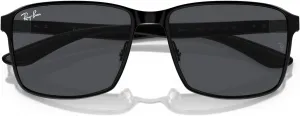 Солнцезащитные очки Ray-Ban унисекс Rb3721 квадратной формы, Matte Black on Black/Dark Grey