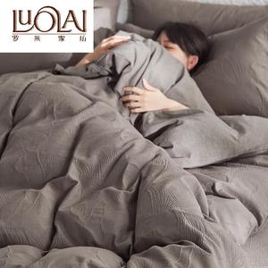 LUOLAI HOME Комплект постельного белья 1,5 м, 4 предмета, пододеяльник 200x230 см, цвет Yeyu - светло-серый