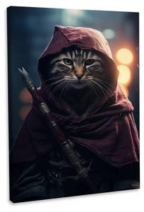 Картина на холсте Hustling Sharks Mystic Cat, красный