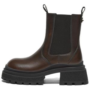 Женские короткие челси-ботфорты BASTO, бордовый (fleece-lined)