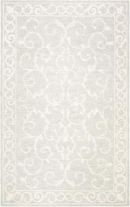 Ковер SAFAVIEH, 69 x 153 см, Micro-Loop Collection, Light Grey & Ivory, ручной работы из деревенской шерсти, идеален для помещений с высокой проходимостью: прихожая, гостиная, спальня (MLP507F)