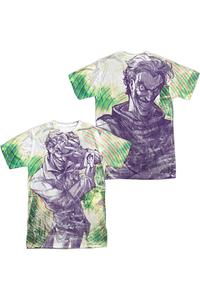 Футболка с коротким рукавом для взрослых из полиэстера Batman Mad Mad Swirl (принт спереди/сзади) Gildan, белый