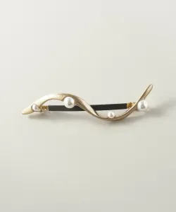 Случайная волнистая заколка для волос с жемчугом Goldy, цвет Silver