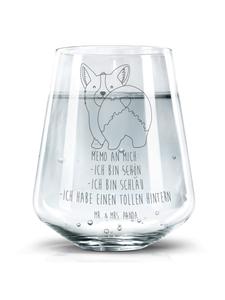 Стакан для питья Корги По с надписью на прозрачном фоне Mr. & Mrs. Panda