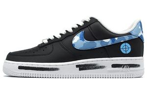 Кроссовки для скейтбординга Air Force 1 женские низкие, черные/белые/синие Nike