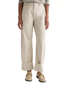 Джинсы Mercer с высокой посадкой и широкими штанинами, цвет румяный холст. Ag, белый