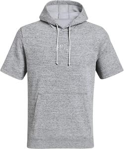 Under Armour мужская толстовка Rival Terry с коротким рукавом и принтом, Grey/White/Black 011