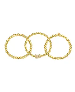 Набор браслетов-бусин с кубическим цирконием и пузырчатой отделкой Unwritten, e