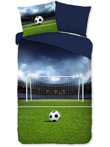 Комплект постельного белья из микрофибры Джаспер темно-синего/зеленого цвета Pure, 140x220 см