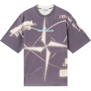 Футболка Cotton с логотипом Compass STONE ISLAND, фиолетовый