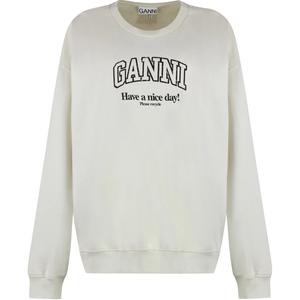 Футболка с логотипом GANNI, белая цапля