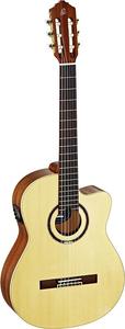 Акустическая гитара Ortega Guitars RCE138SN Feel Series Slim Neck Acoustic Electric Nylon 6-String Guitar w/ Free Bag, Solid Canadian Spruce Top and African Mahogany Body, Natural Gloss Finish