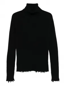 Свитер в рубчик с бахромой Uma Wang, черный