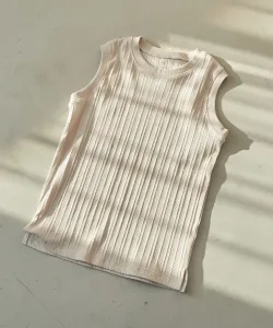 Топ без рукавов в рубчик случайного рисунка Coen, цвет Beige