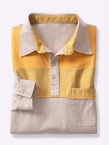 Рубашка-поло с длинными рукавами цвета охры и кунжута WITT WEIDEN