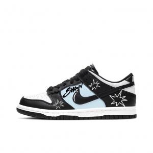 Nike Dunk SB Blue Flame Ice Star, классические модные износостойкие низкие кроссовки для скейтбординга унисекс, черно-синие