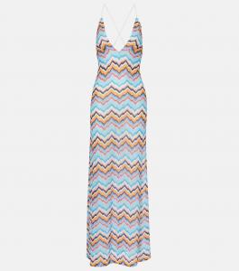 Пляжное платье зигзаг из ламе Missoni, разноцветный