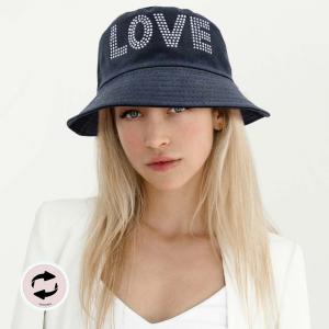 Панама с надписью «ЛЮБОВЬ» (однотонная, двусторонняя) FASHNZFAB, черный