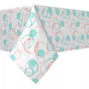 Прямоугольная скатерть, 100% хлопок, 60x84 дюйма, круги с кистью