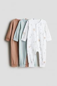 Упаковка из 3 хлопковых пижам H&M, мультиколор