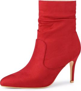 Женские носочные ботильоны Allegra K с зауженным носком, на шпильке, Red