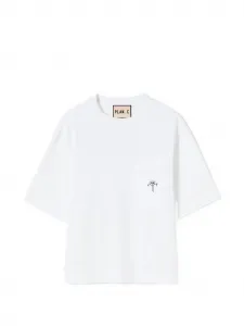 Футболка с графическим принтом и карманом Plan C, белый